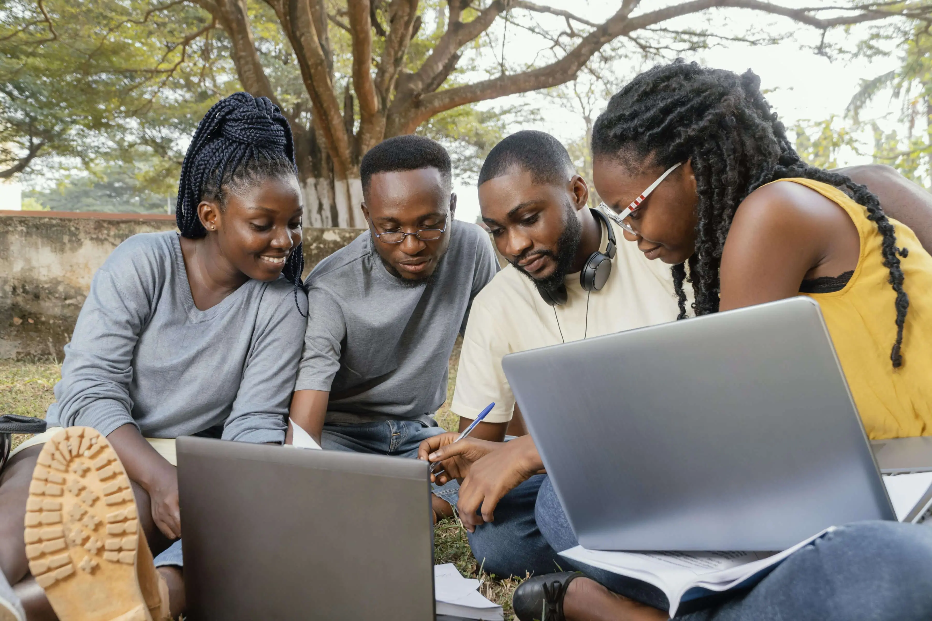 U.C HUB Students studying